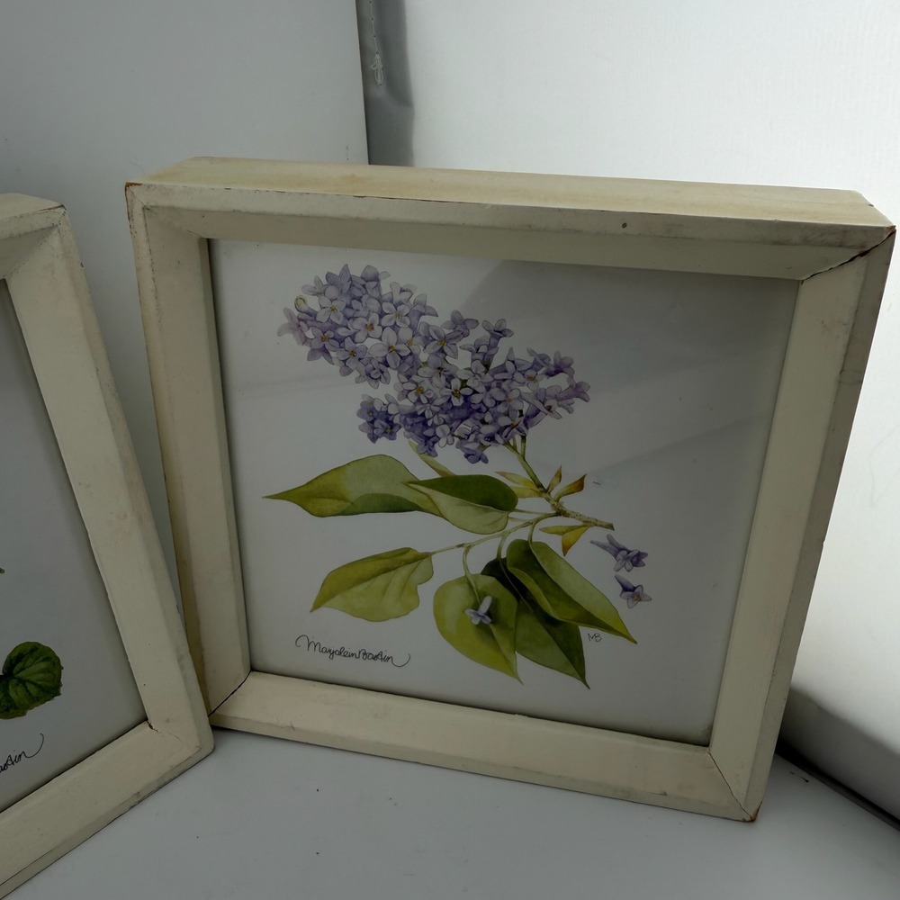 Marjolein Bastin White Botanical Flower Watercolor Shadowbox Set of 3 - Picture 6 of 9